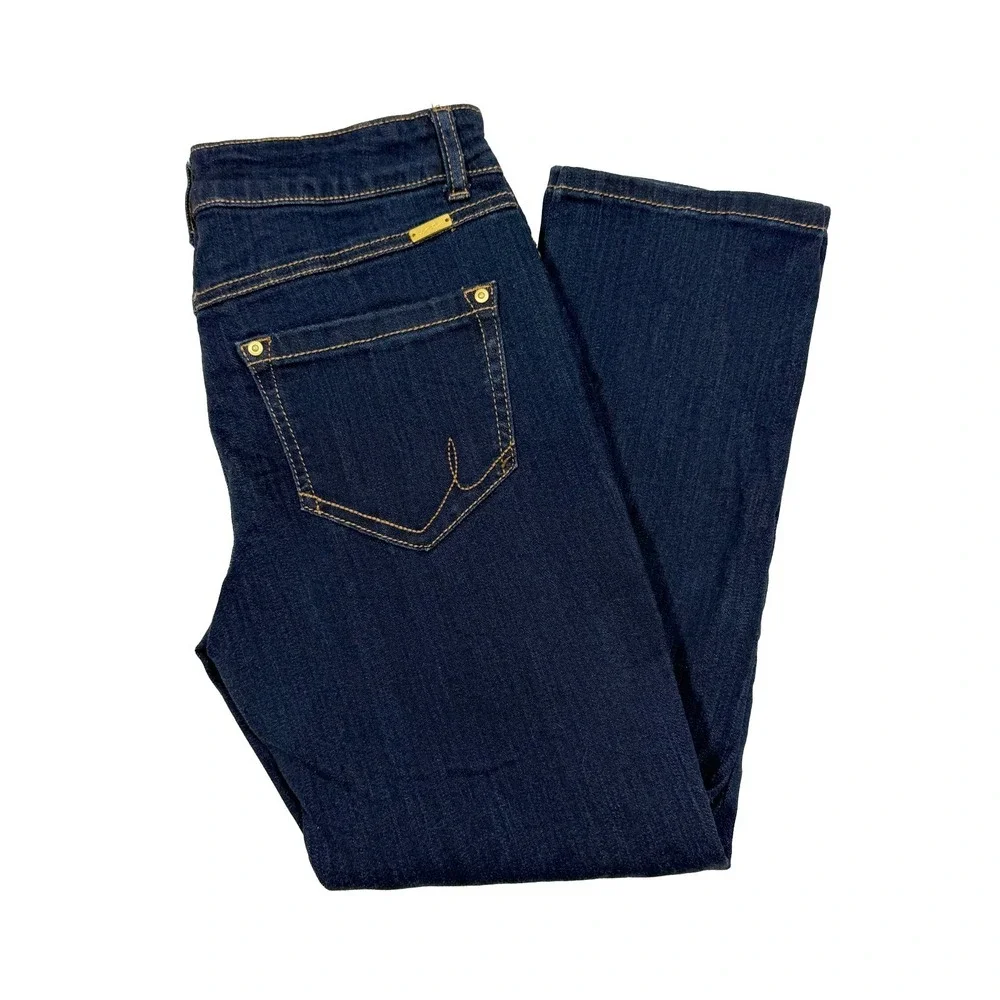 INC Denim Dark Wash Women's Size 2 Ankle Crop Jeans Stretch Straight Leg
